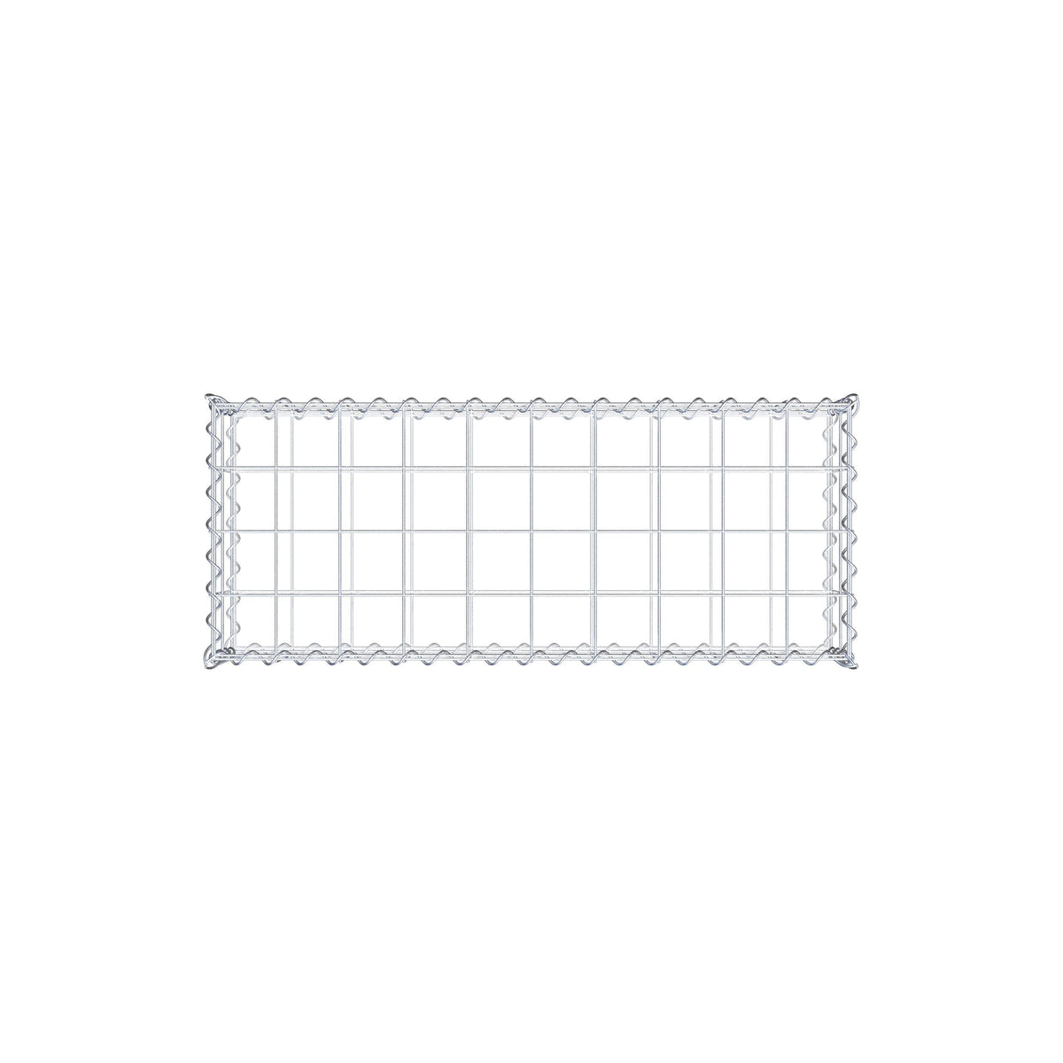 Schanskorf 100 cm x 20 cm x 40 cm (L x H x D), maaswijdte 10 cm x 10 cm, spiraalvormig