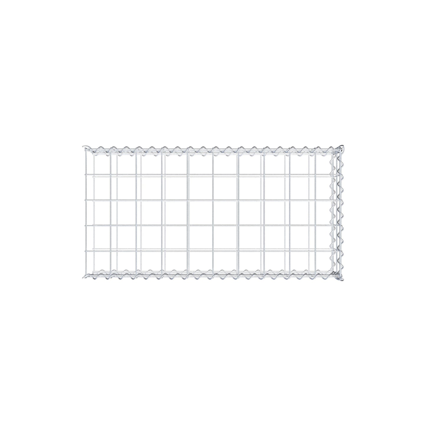 Opvokset gabion type 2 100 cm x 20 cm x 50 cm (L x H x D), maskestørrelse 10 cm x 10 cm, spiral