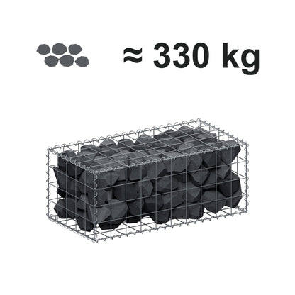 Gabion 100 cm x 40 cm x 50 cm (L x H x D), maskstorlek 10 cm x 10 cm, spiral