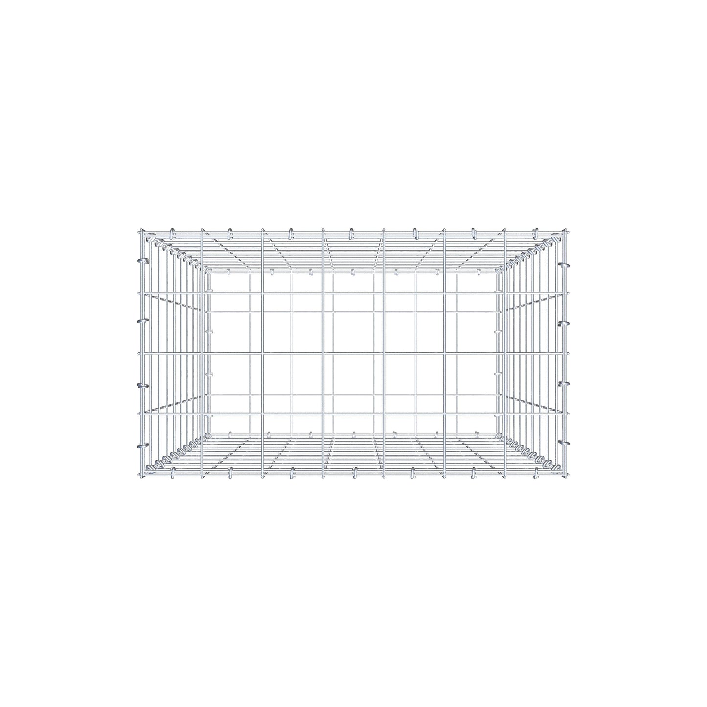 Gabião 100 cm x 70 cm x 40 cm (C x A x P), malhagem 10 cm x 10 cm, anel C