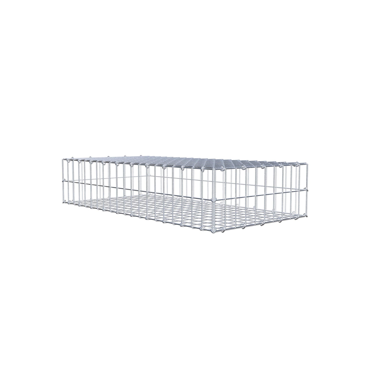 Gavión 100 cm x 20 cm x 50 cm (L x A x P), luz de malla 5 cm x 10 cm, anillo en C