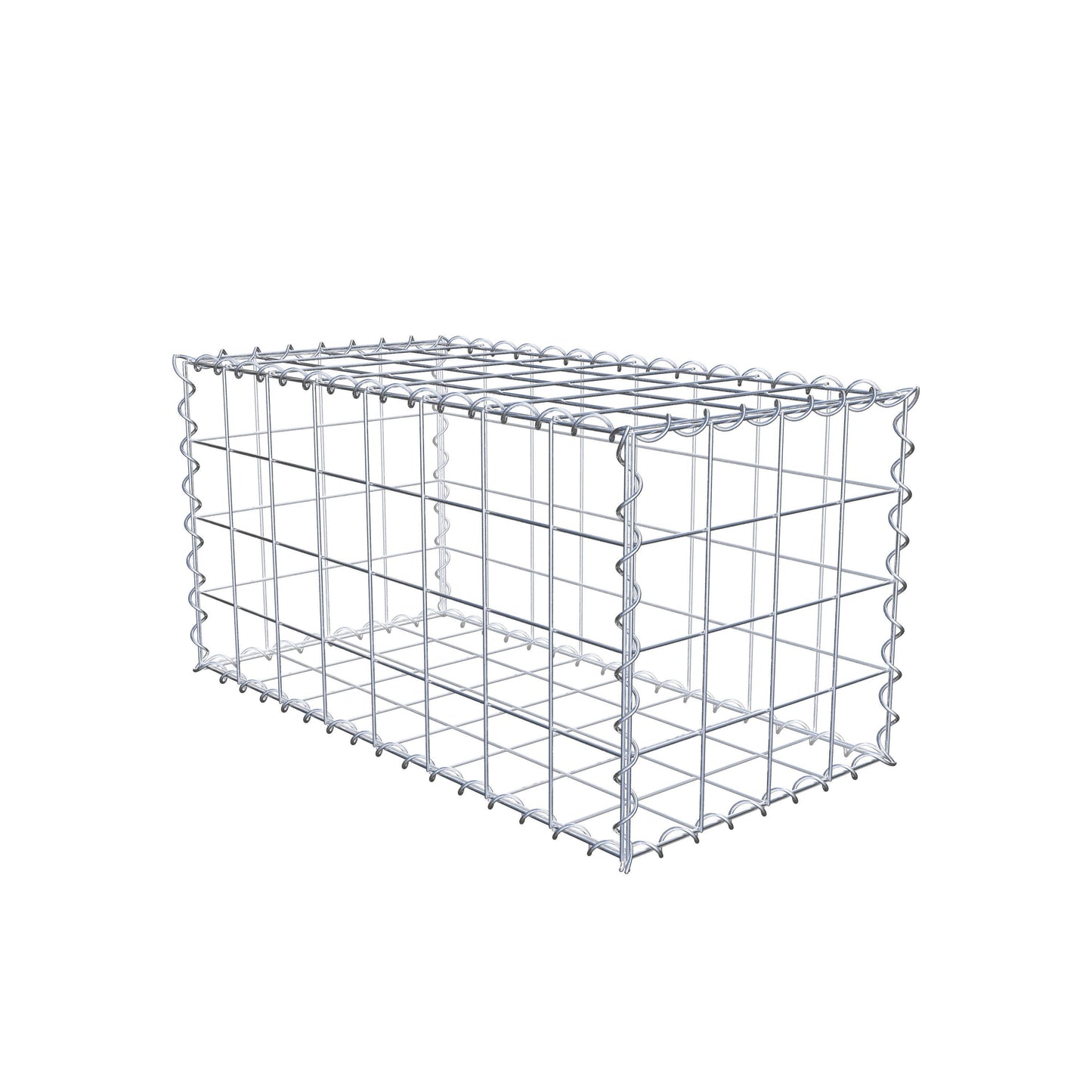 Schanskorf 80 cm x 40 cm x 40 cm (L x H x D), maaswijdte 10 cm x 10 cm, spiraalvormig