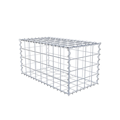 Schanskorf 80 cm x 40 cm x 40 cm (L x H x D), maaswijdte 10 cm x 10 cm, spiraalvormig