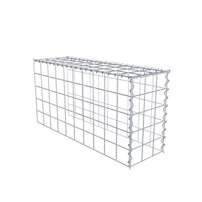 Aangebouwde schanskorf type 4 100 cm x 50 cm x 30 cm (L x H x D), maaswijdte 10 cm x 10 cm, spiraal