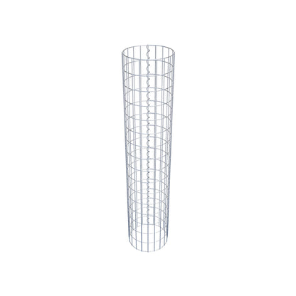 Schanskorfzuil rond 32 cm diameter, 160 cm hoogte, maaswijdte 5 cm x 10 cm