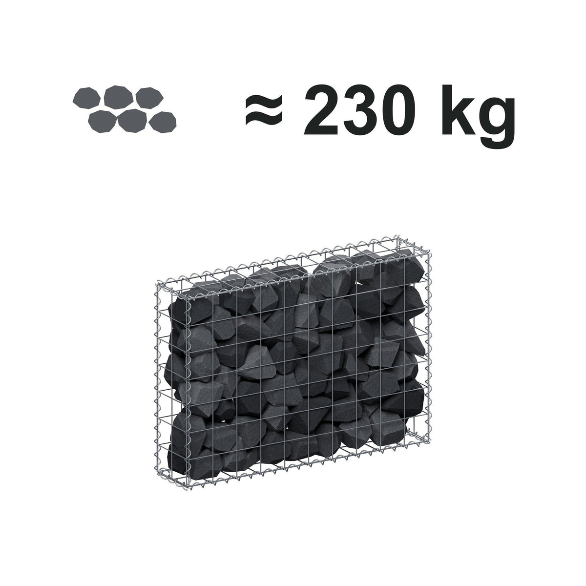 Gabion 100 cm x 70 cm x 20 cm (L x H x P), mailles 10 cm x 10 cm, spirale