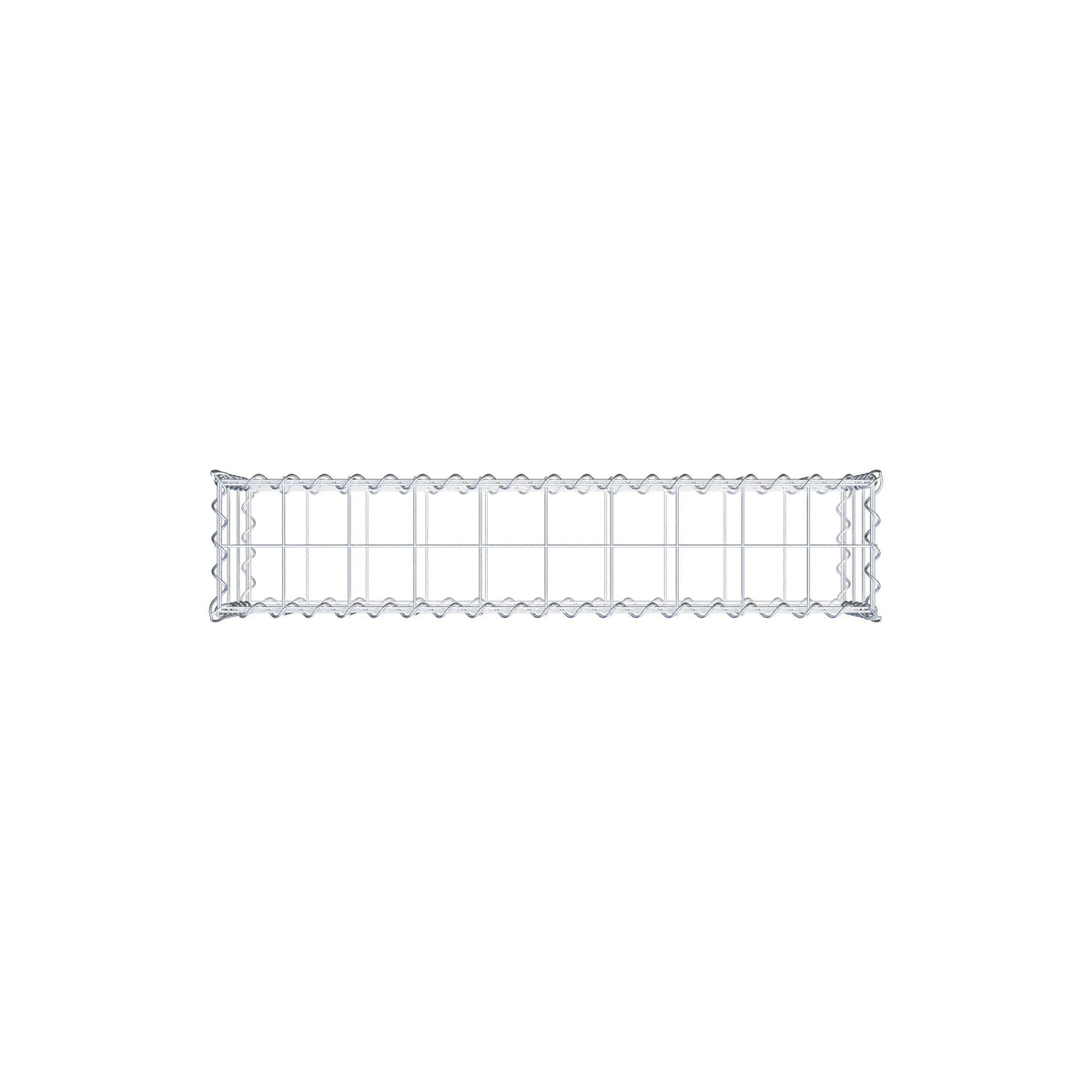 Gabião 100 cm x 30 cm x 20 cm (C x A x P), malhagem 10 cm x 10 cm, espiral