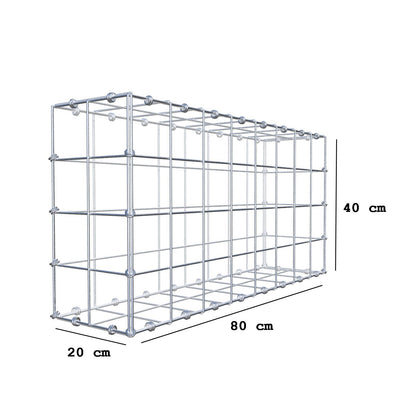 Schanskorf 80 cm x 40 cm x 20 cm (L x H x D), maaswijdte 10 x 10 cm, spiraalring