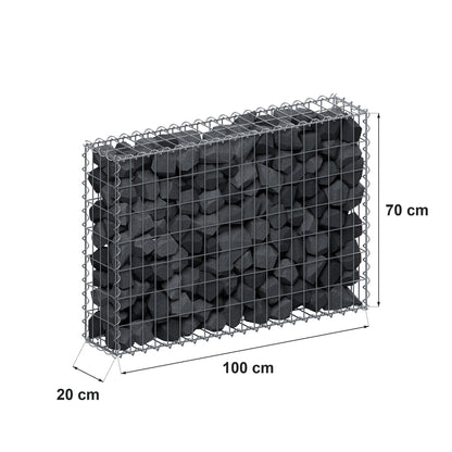 Gabion 100 cm x 70 cm x 20 cm (L x H x P), mailles 5 cm x 10 cm, spirale