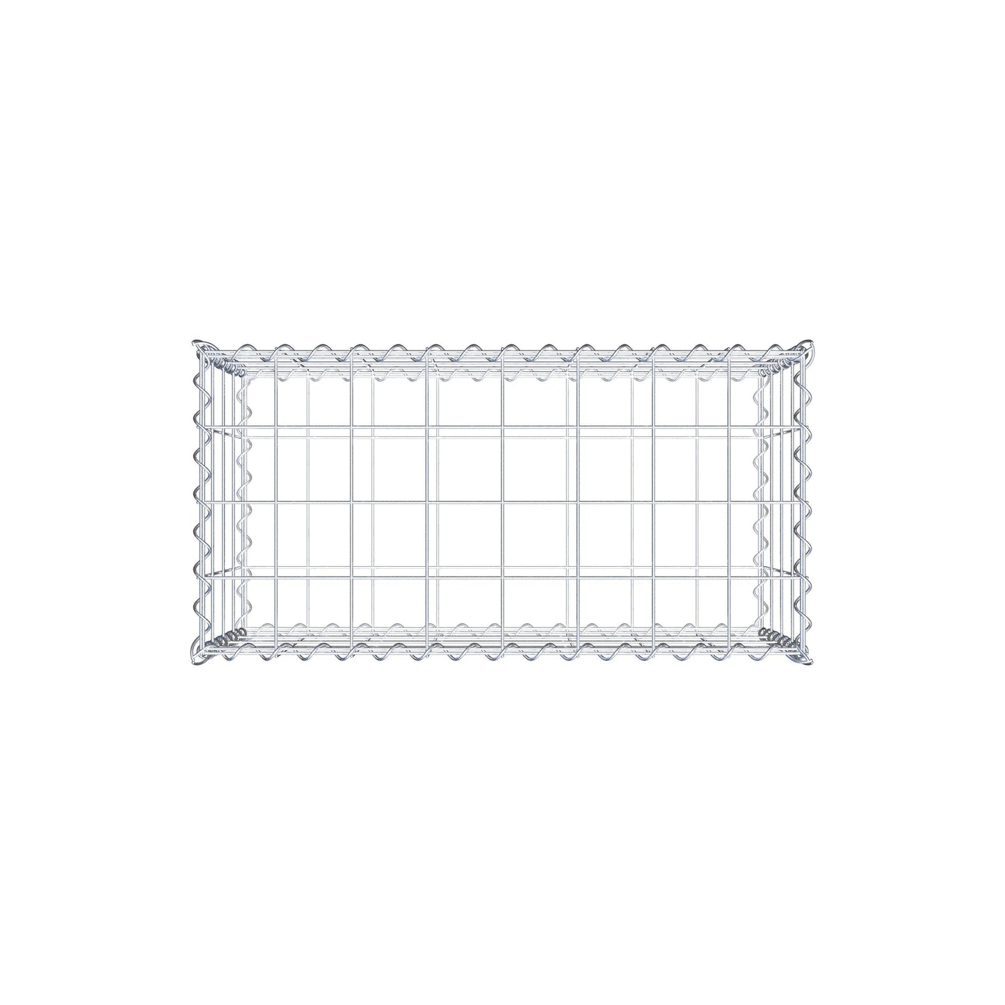 Schanskorf 80 cm x 40 cm x 40 cm (L x H x D), maaswijdte 10 cm x 10 cm, spiraalvormig