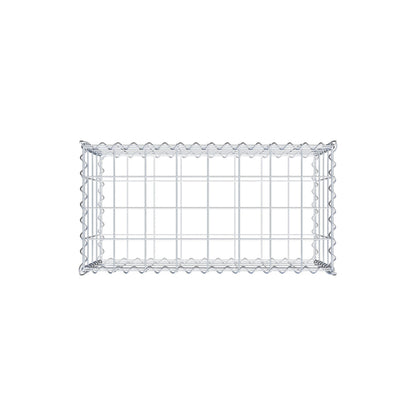 Schanskorf 80 cm x 40 cm x 40 cm (L x H x D), maaswijdte 10 cm x 10 cm, spiraalvormig