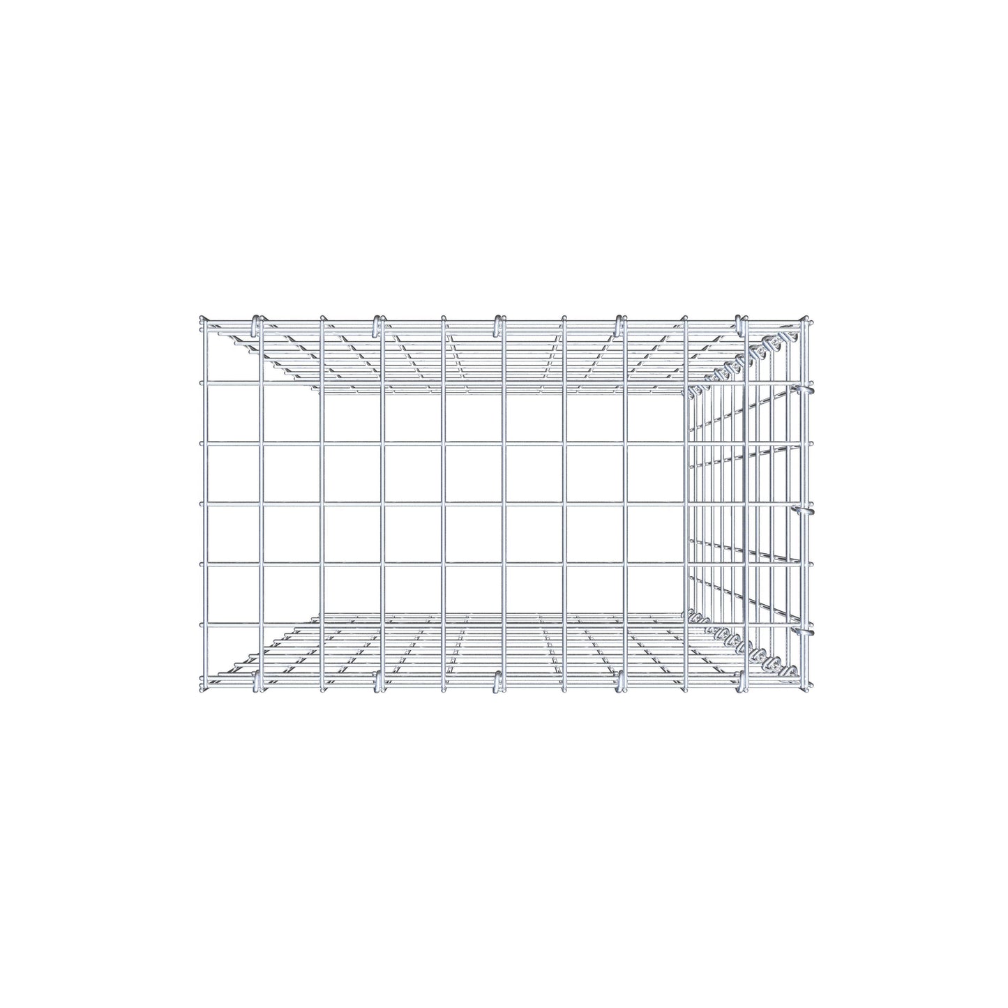 Type 4 oplegkorf 100 cm x 50 cm x 30 cm (L x H x D), maaswijdte 5 cm x 10 cm, C-ring
