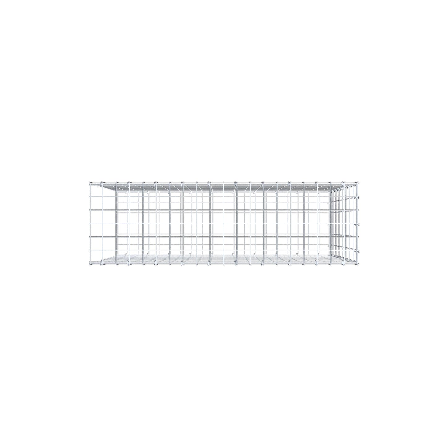 Monteret gabion type 2 100 cm x 80 cm x 30 cm, maskestørrelse 5 cm x 10 cm, C-ring