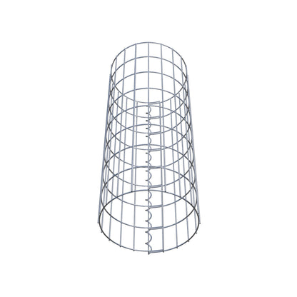 Gabion column around 32 cm diameter, 80 cm height, mesh size 5 cm x 10 cm