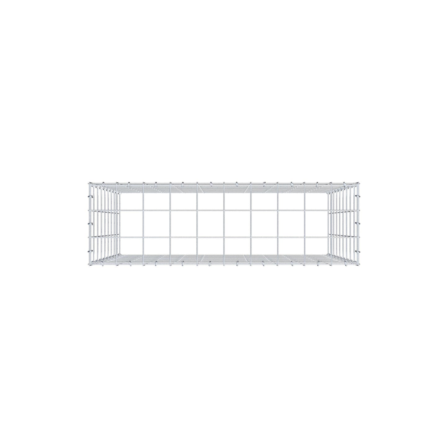 Monteret gabion type 3 100 cm x 90 cm x 30 cm (L x H x D), maskestørrelse 10 cm x 10 cm, C-ring