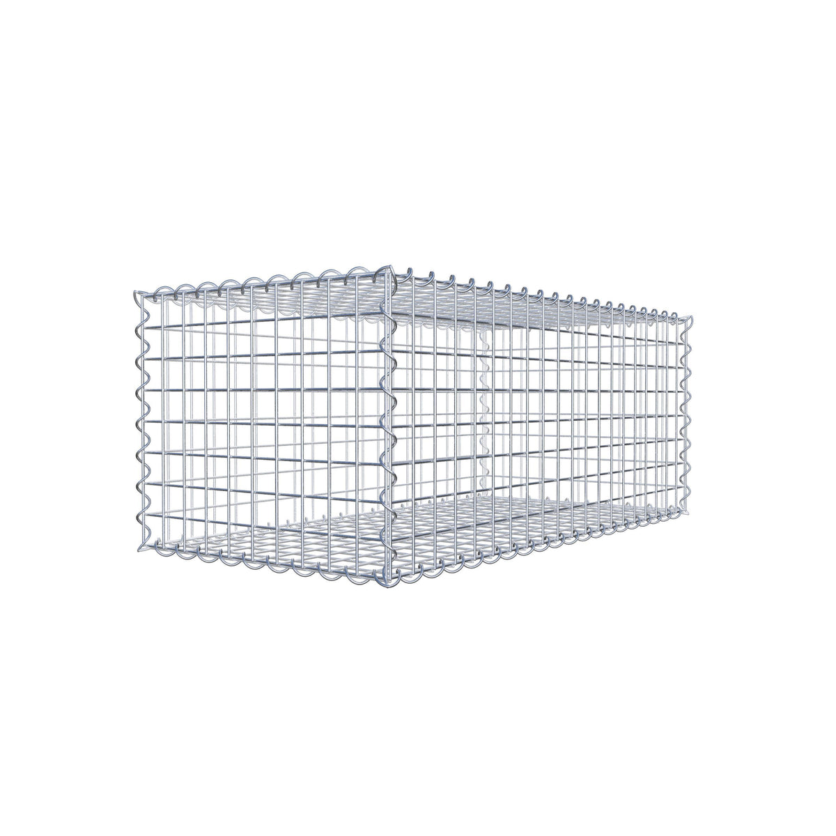Gabion 100 cm x 40 cm x 50 cm (L x H x D), maskestørrelse 5 cm x 5 cm, spiral