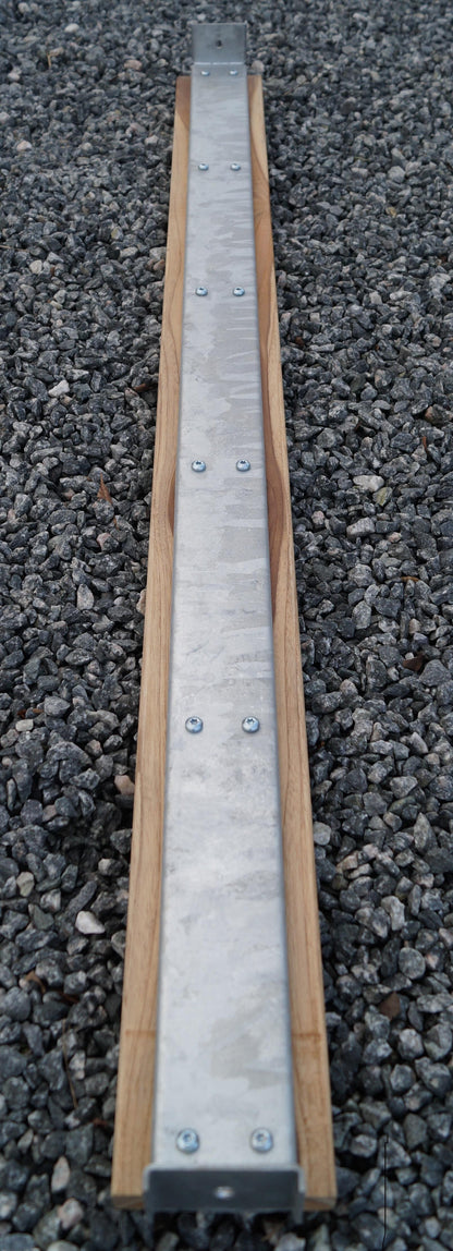 Banco de gabiões com 3 colunas de flores - teca, 205 cm de comprimento x 60 cm de altura x 37 cm de profundidade, galvanizado a quente, MW 5 x 5 cm