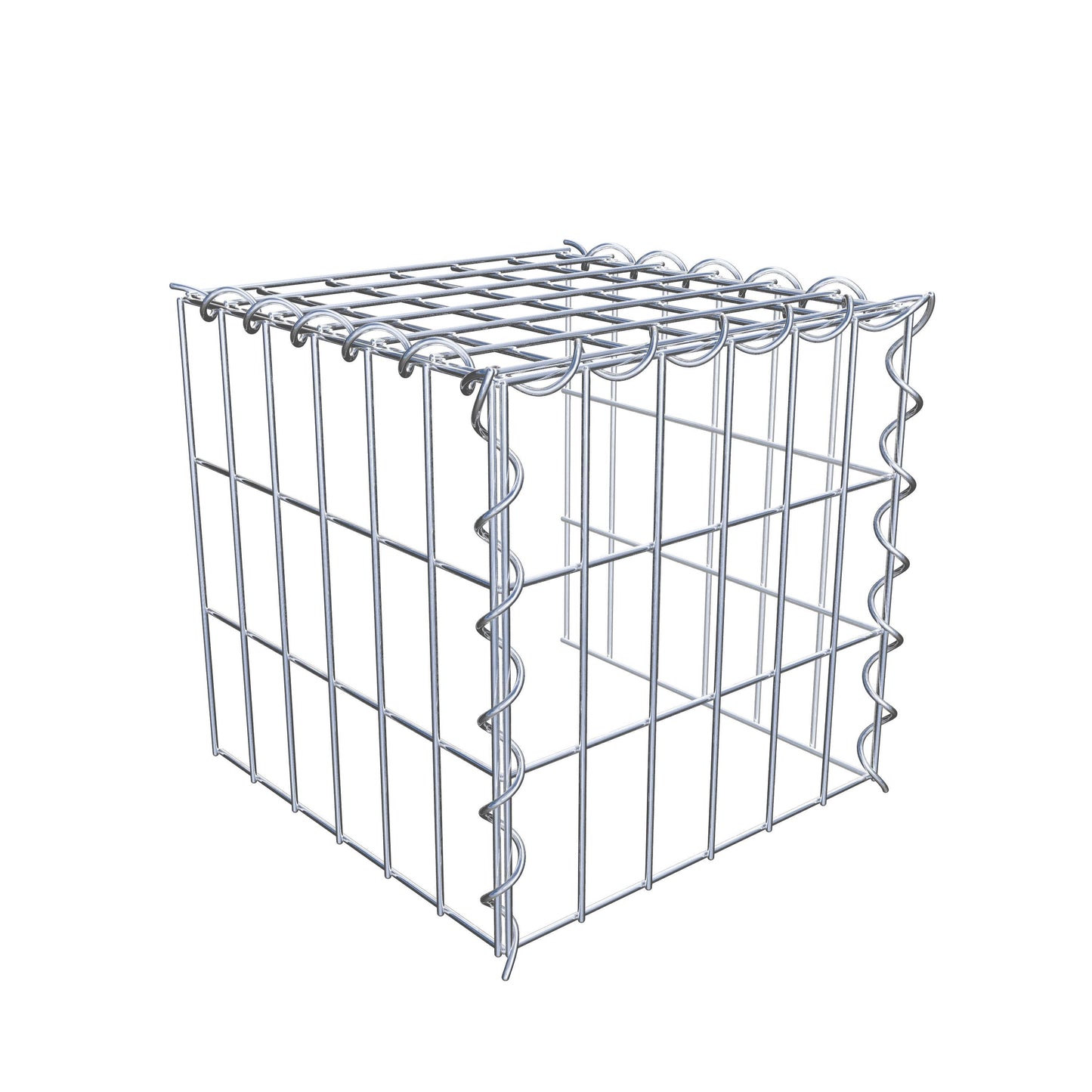 Gabião tipo 4 30 cm x 30 cm x 30 cm (C x A x P), malhagem 5 cm x 10 cm, espiral