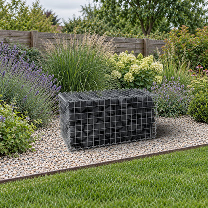 Gabione 80 cm x 40 cm x 40 cm (L x H x T), Maschenweite 5 cm x 5 cm, Spirale