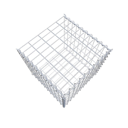 Aangegroeide schanskorf type 2 50 cm x 50 cm x 50 cm (L x H x D), maaswijdte 5 cm x 10 cm, spiraal