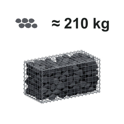 Gabione 80 cm x 40 cm x 40 cm (L x H x T), Maschenweite 5 cm x 5 cm, Spirale
