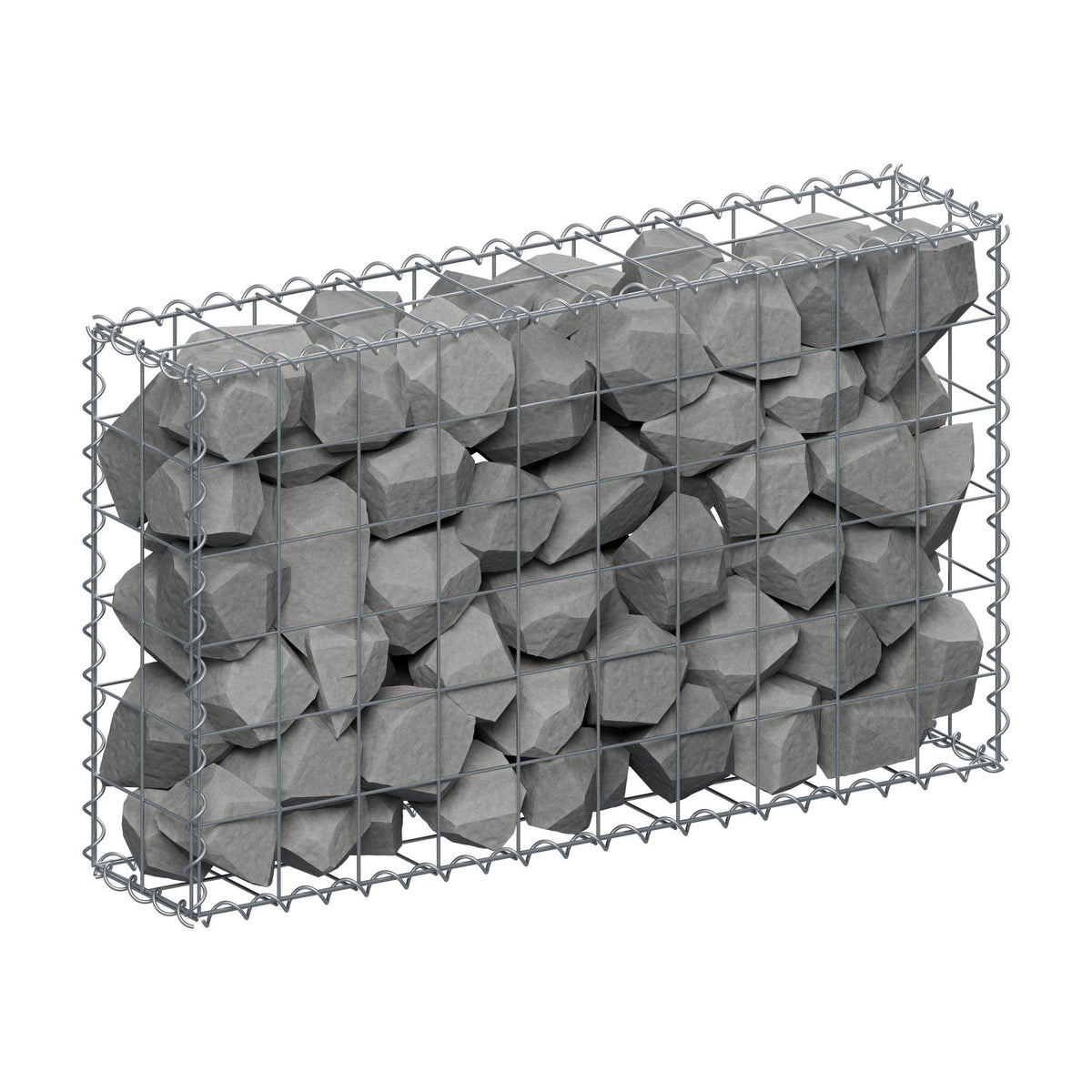 Gabion 100 cm x 60 cm x 20 cm (L x H x D), maskestørrelse 10 cm x 10 cm, spiral