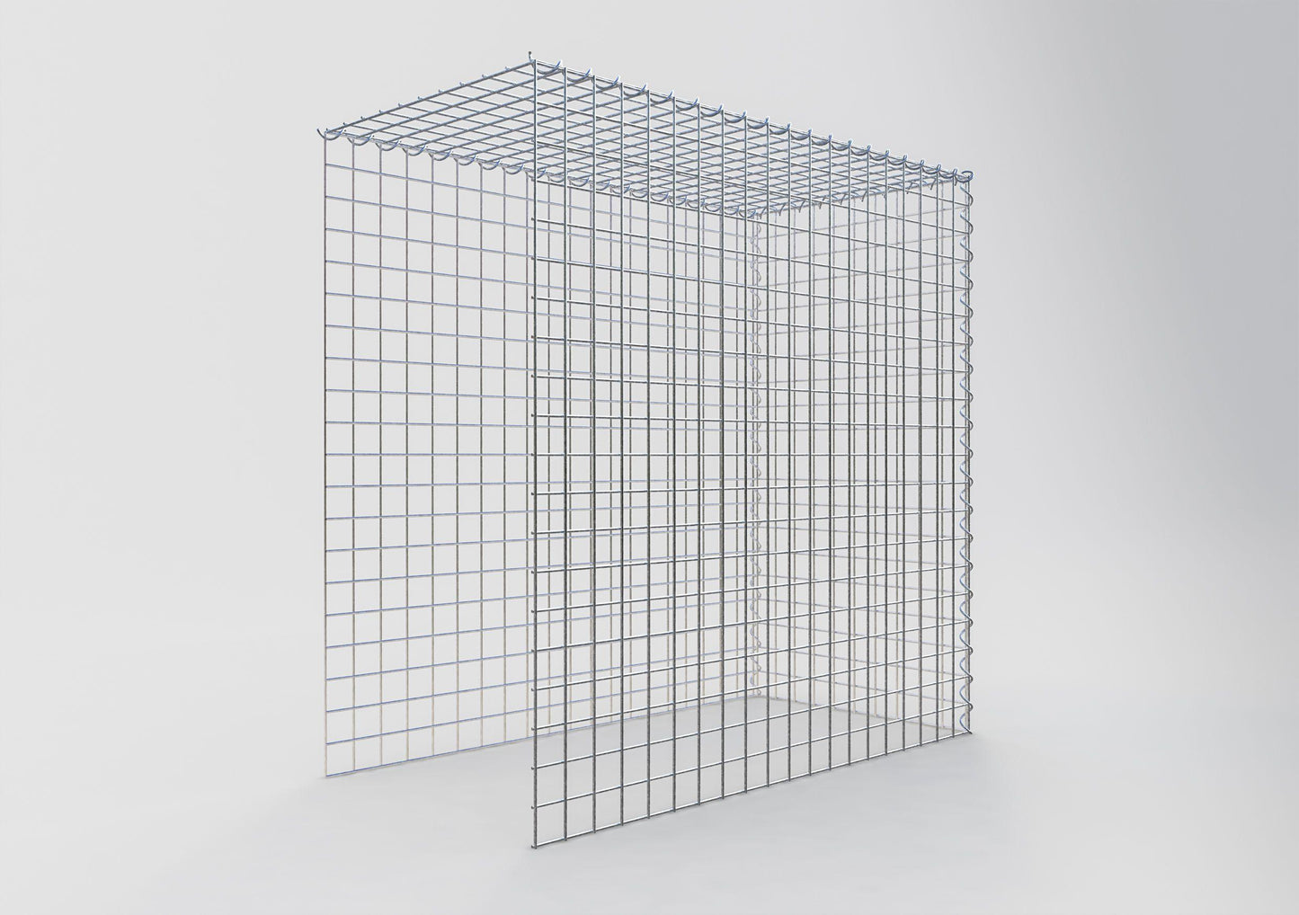 Opvokset gabion type 4 100 cm x 100 cm x 50 cm (L x H x D), maskestørrelse 5 cm x 5 cm, spiral