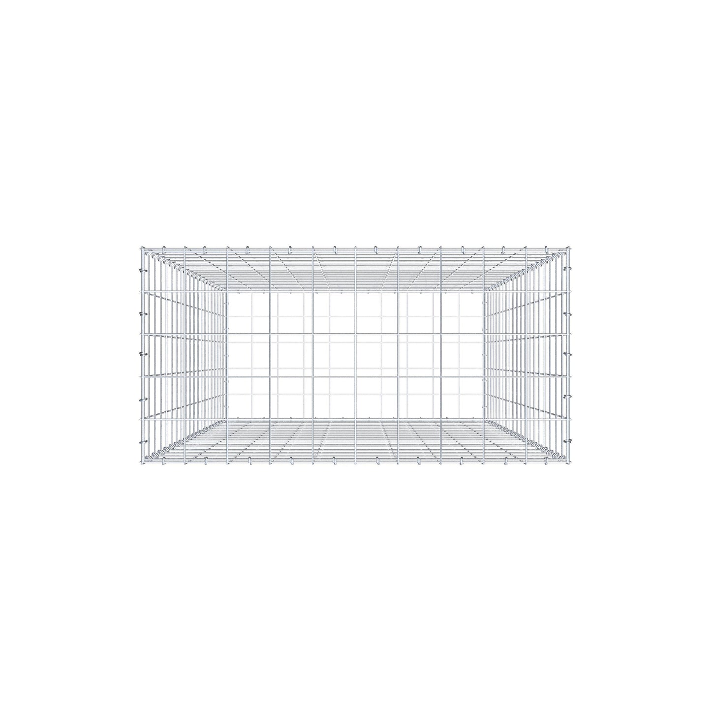 Schanskorf 200 cm x 100 cm x 50 cm (L x H x D), maaswijdte 10 cm x 10 cm, C-ring