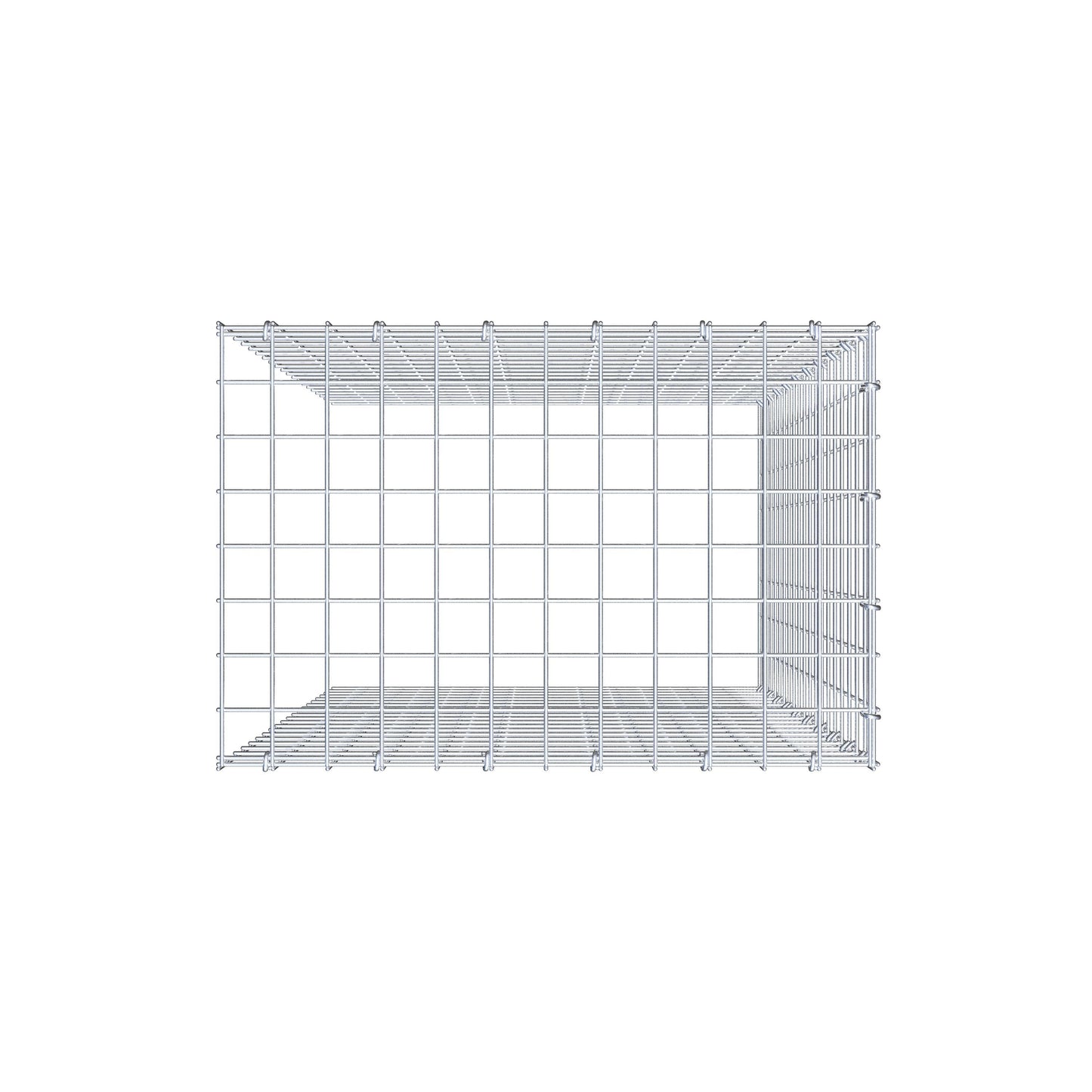 Fästbar gabion typ 4 100 cm x 60 cm x 40 cm (L x H x D), maskstorlek 5 cm x 5 cm, C-ring