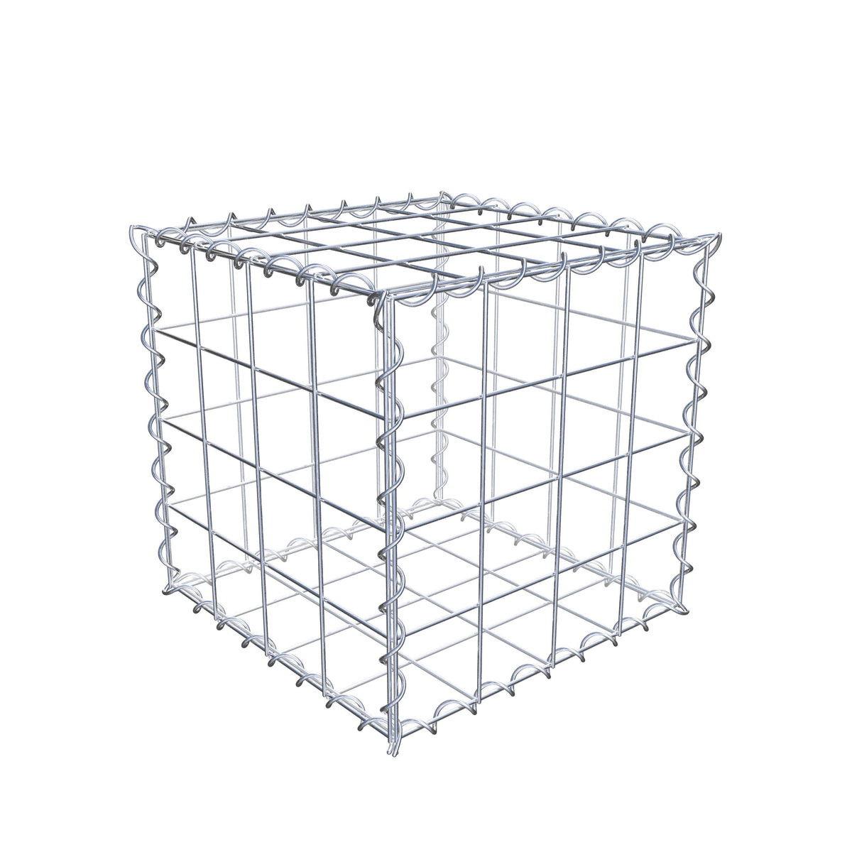 Gabione 40 cm x 40 cm x 40 cm (L x H x T), Maschenweite 10 cm x 10 cm, Spirale
