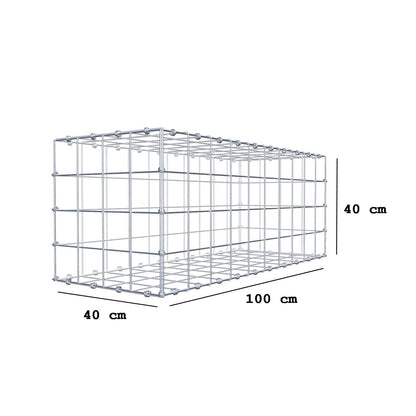 Schanskorf 100 cm x 40 cm x 40 cm (L x H x D), maaswijdte 10 x 10 cm, spiraalring