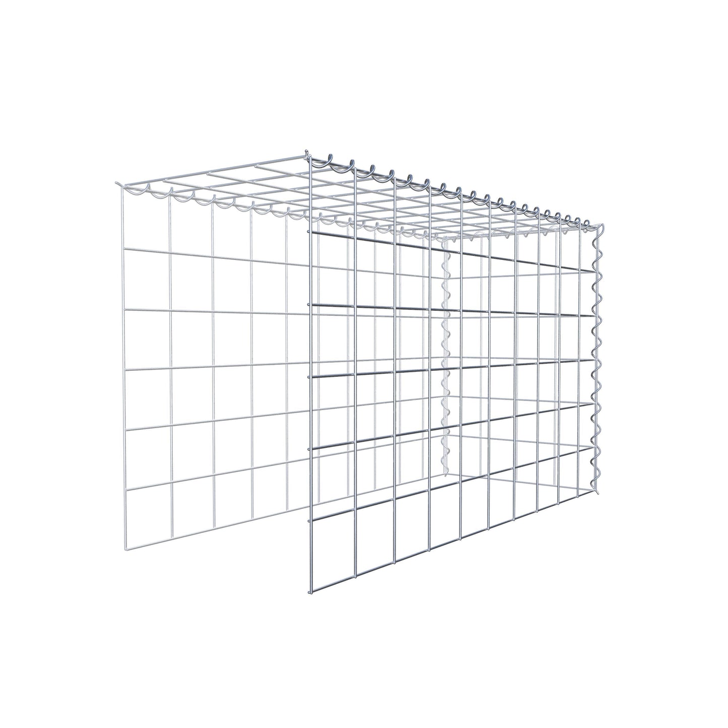 Extra gabion typ 4 100 cm x 60 cm x 40 cm (L x H x D), maskstorlek 10 cm x 10 cm, spiral