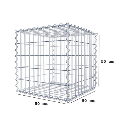 Schanskorf 50 cm x 50 cm x 50 cm (L x H x D), maaswijdte 5 cm x 10 cm, spiraal