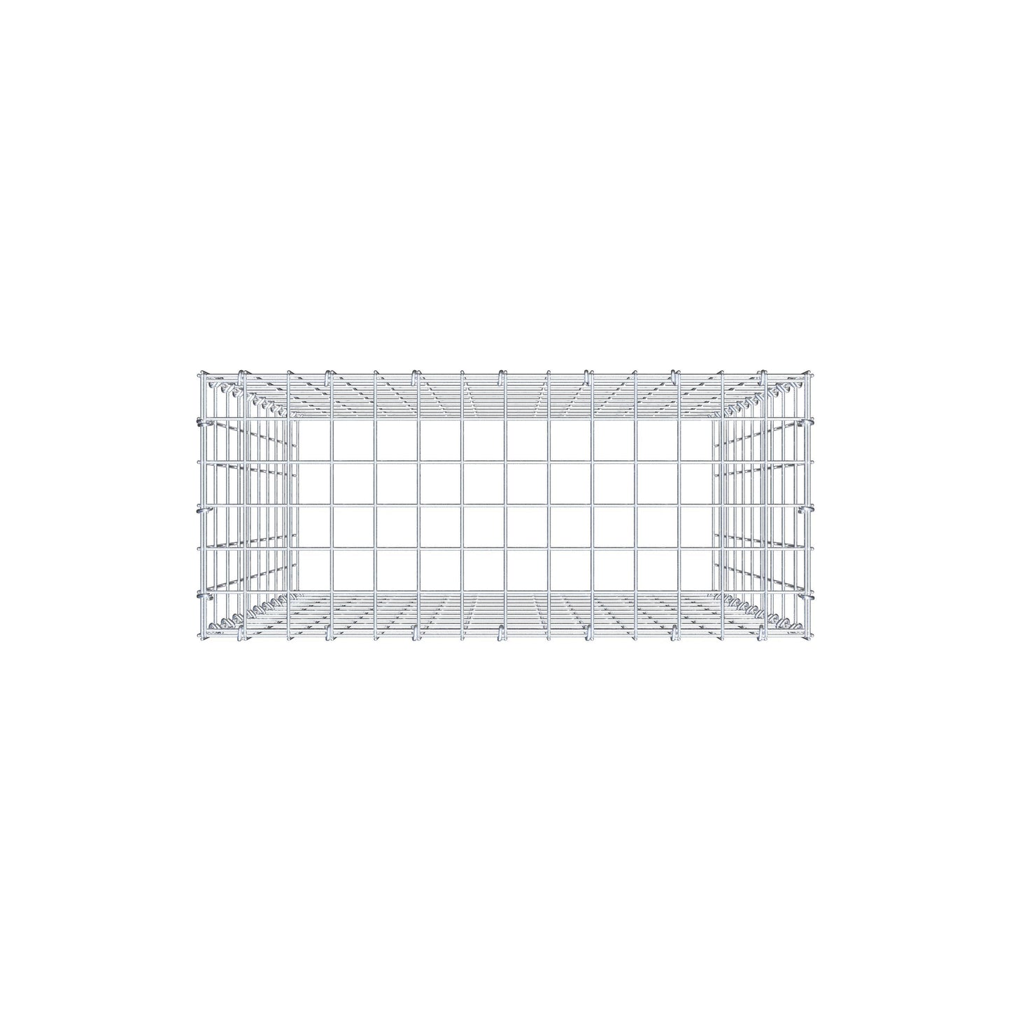 Mounted gabion type 3 100 cm x 70 cm x 30 cm (L x H x D), mesh size 5 cm x 10 cm, C-ring