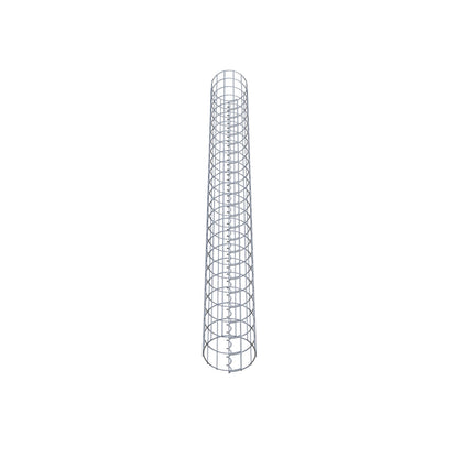 Schanskorfzuil rond 22 cm diameter, 230 cm hoogte, maaswijdte 5 cm x 10 cm