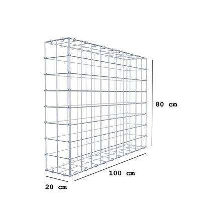 Schanskorf 100 cm x 80 cm x 20 cm (L x H x D), maaswijdte 10 x 10 cm, spiraalring