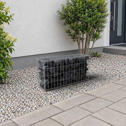 Gabion 80 cm x 40 cm x 20 cm (L x H x P), mailles 5 cm x 10 cm, spirale