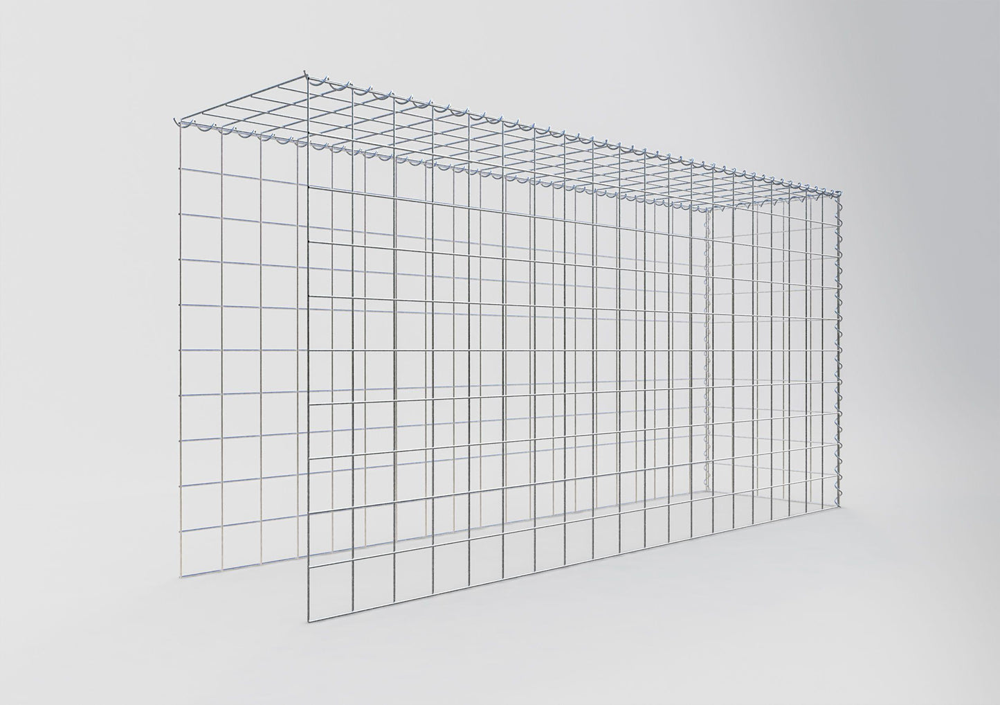 Gabião tipo 4 200 cm x 100 cm x 50 cm (C x A x P), malhagem 10 cm x 10 cm, espiral