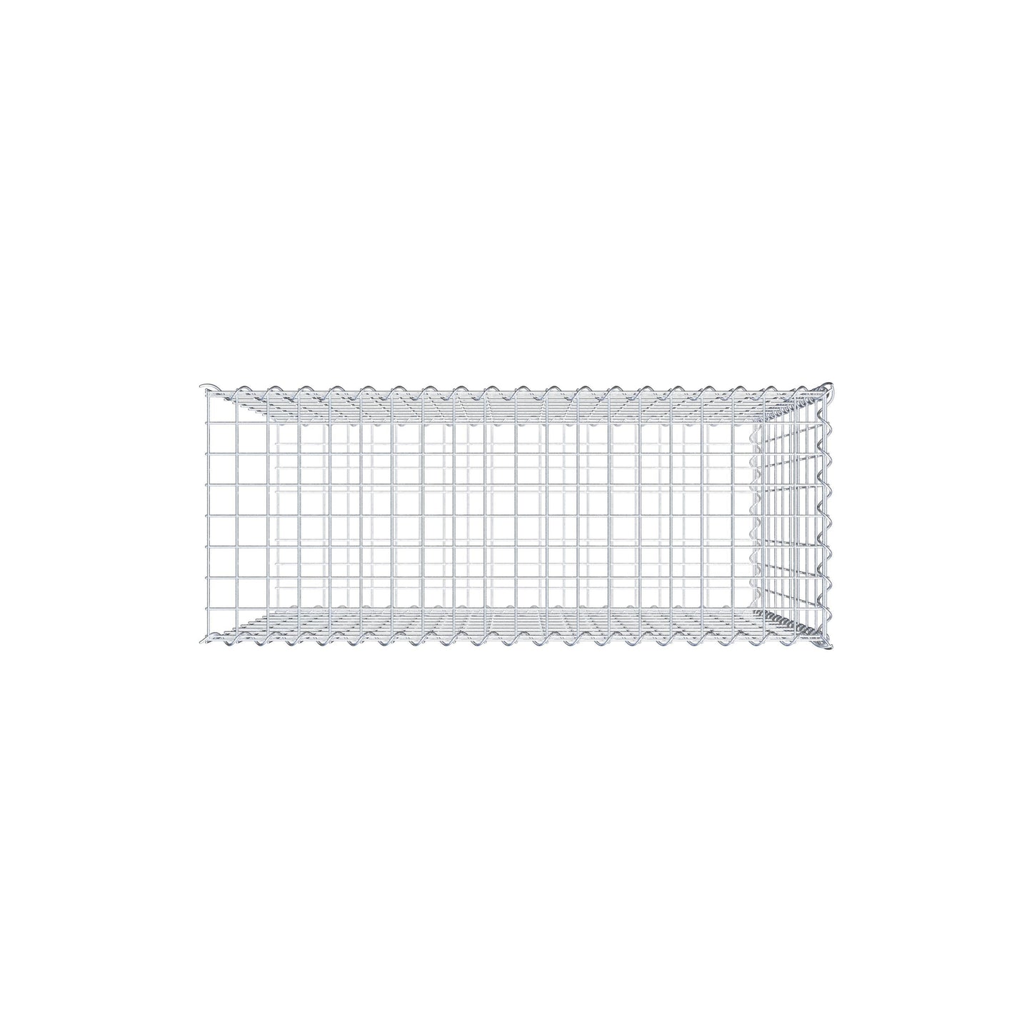 Grown-on gabion type 2 100 cm x 90 cm x 40 cm (L x H x D), mesh size 5 cm x 10 cm, spiral