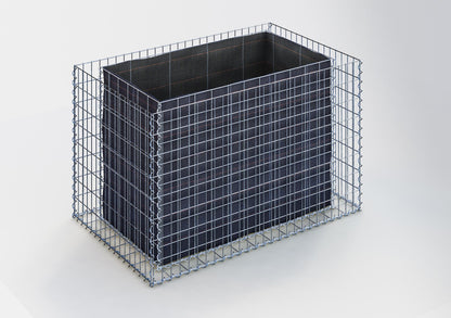 Rechthoekig verhoogd bed 130 cm x 80 cm x 80 cm (L x H x D), maaswijdte 5 x 10 cm, wanddikte 10 cm