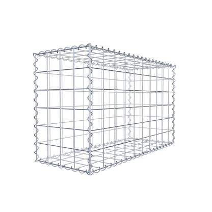 Schanskorf 100 cm x 60 cm x 40 cm (L x H x D), maaswijdte 10 cm x 10 cm, spiraalvormig