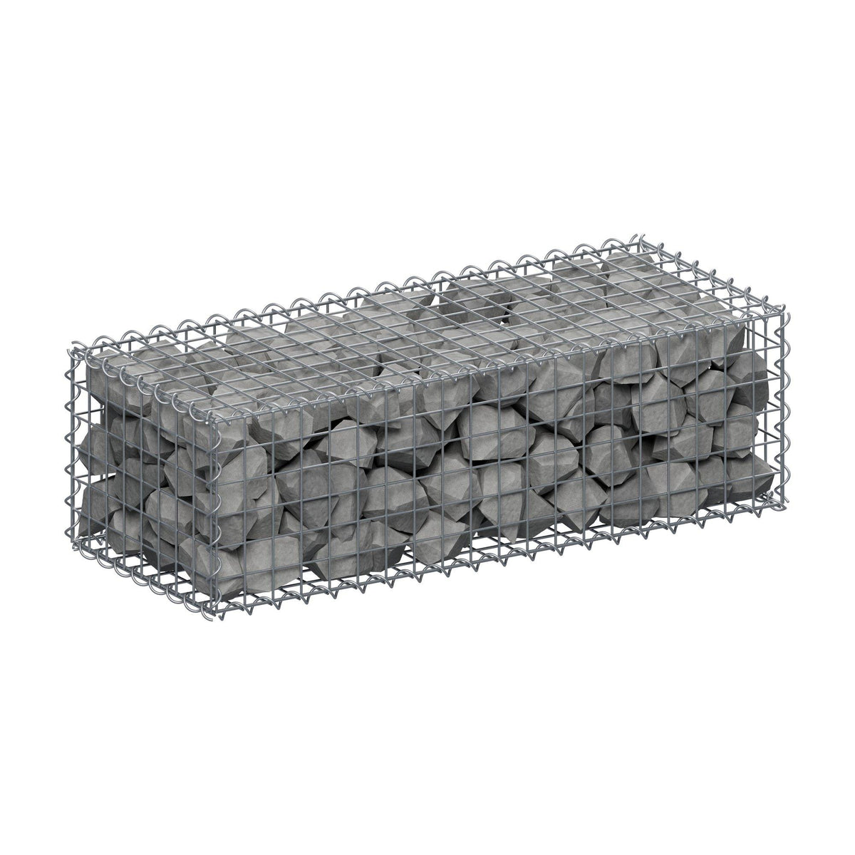 Gabione 100 cm x 30 cm x 40 cm (L x H x T), Maschenweite 5 cm x 5 cm, Spirale