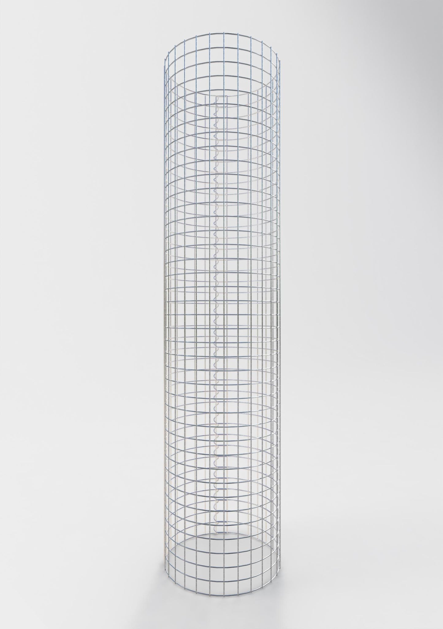 Schanskorfzuil rond 47 cm diameter, 200 cm hoogte, maaswijdte 5 cm x 5 cm