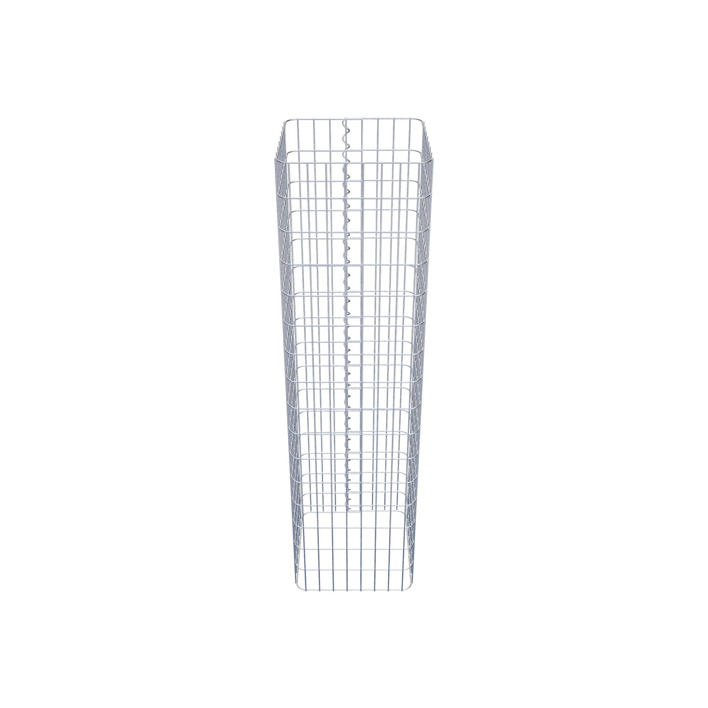 Schanskorfzuil, hoekig 42 cm x 42 cm, 160 cm hoog, MW 5 cm x 10 cm