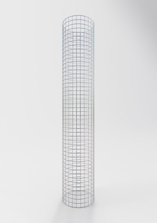 Schanskorfzuil rond 42 cm diameter, 230 cm hoogte, maaswijdte 5 cm x 5 cm