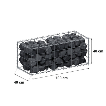 Gabion 100 cm x 40 cm x 40 cm (L x H x D), maskestørrelse 10 cm x 10 cm, spiral