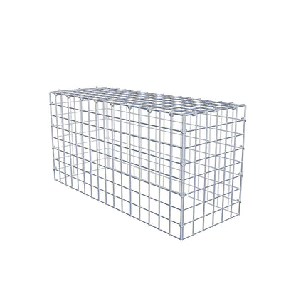 Type 3 oplegkorf 80 cm x 40 cm x 30 cm (L x H x D), maaswijdte 5 cm x 5 cm, C-ring
