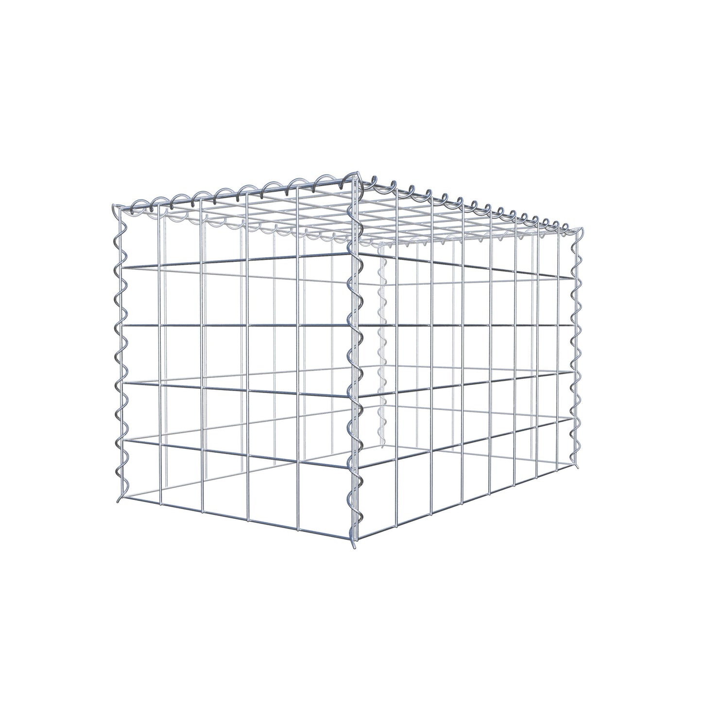 Aangegroeide schanskorf type 3 80 cm x 50 cm x 50 cm (L x H x D), maaswijdte 10 cm x 10 cm, spiraal