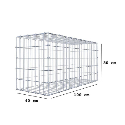 Schanskorf 100 cm x 50 cm x 40 cm (L x H x D), maaswijdte 5 x 10 cm, spiraalring