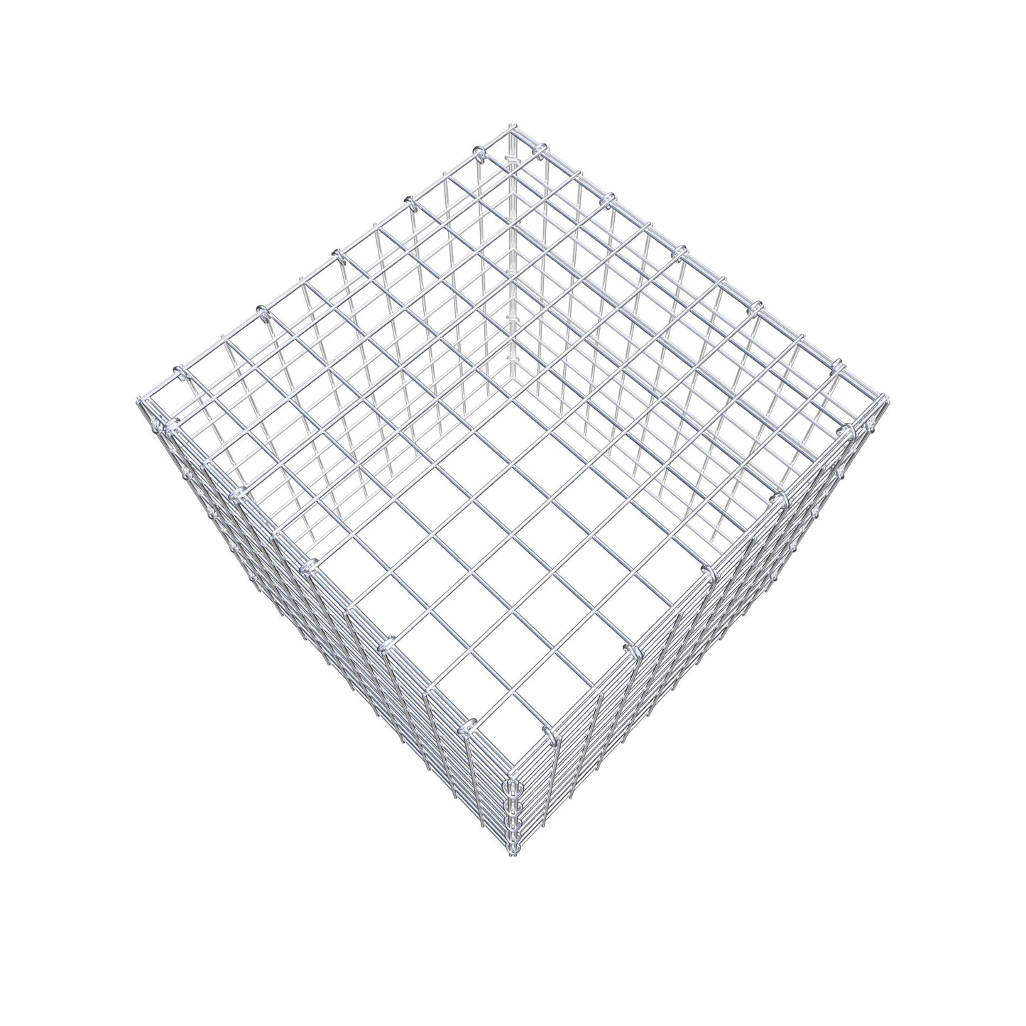 Opbouw schanskorf type 3 50 cm x 50 cm x 50 cm (L x H x D), maaswijdte 5 cm x 5 cm, C-ring